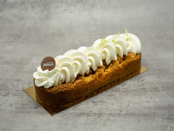 Appel kruimel slof met slagroom